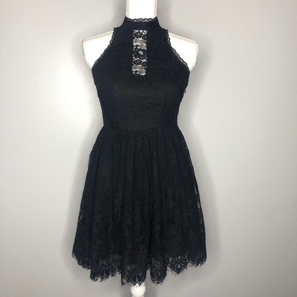 Free People Verushka Black Lace Mini Dress - Picture 2 of 11